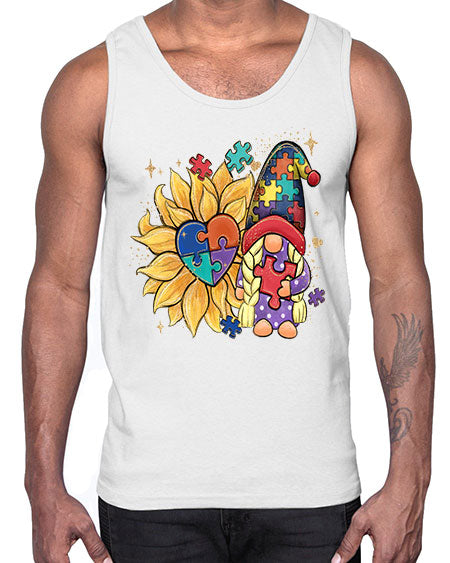 sunflower gnome autism- autism- Cotton Tank