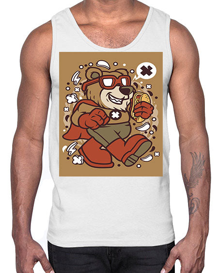super bear 259#- bears - animals- Cotton Tank