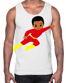 super kid 4#- black boys or men- Cotton Tank
