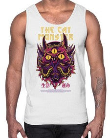 the cat monster gdkkj 1148#- art pop art- Cotton Tank