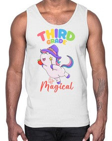 third Grade is Magical Unicorn 962#- third grade- Cotton Tank