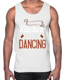 this kitchen is for dancing 433#- cooking- Cotton Tank