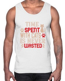 time spend with cat is never wasted Style 121#- cats- Cotton Tank