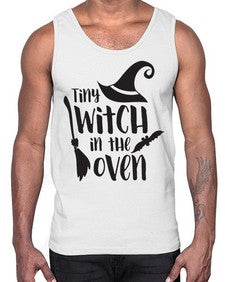 tiny witch in the oven 18#- witch- Cotton Tank