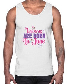 unicorns are born in june 524#- unicorn- Cotton Tank