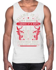 veteran showed up in boots 1198#- western- Cotton Tank