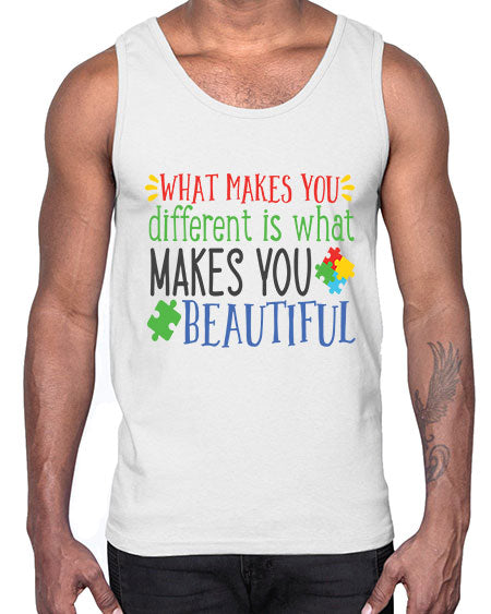 what makes you different is what makes you beautiful Style 3#- autism- Cotton Tank