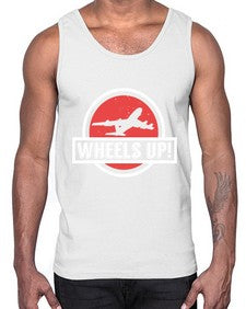 wheels up  50#- airplane- Cotton Tank
