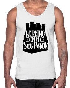 working on my six pack 1789#- beer- Cotton Tank