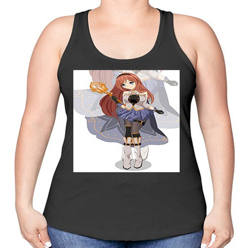 A beautiful girl with magic wand game 23# - anime -Racerback Tank