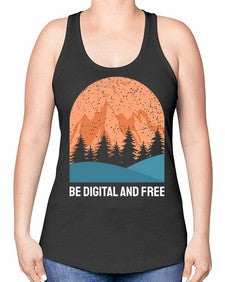 Be Digital and Free 27# - internet -Racerback Tank