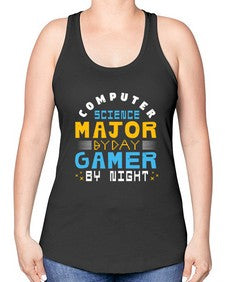 Computer science major by day gamer by night 6# - computer -Racerback Tank