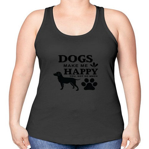 Dogs Make Me Happy Style 44# - dogs -Racerback Tank