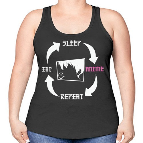 Eat Sleep Anime Repeat Anime Anime 226# - anime -Racerback Tank