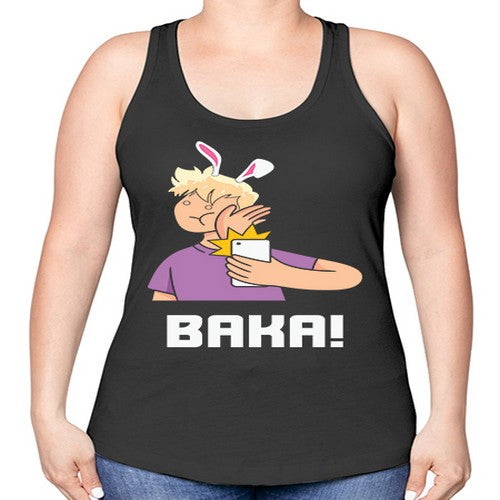 Funny Anime Baka Rabbit Slap Anime 228# - anime -Racerback Tank