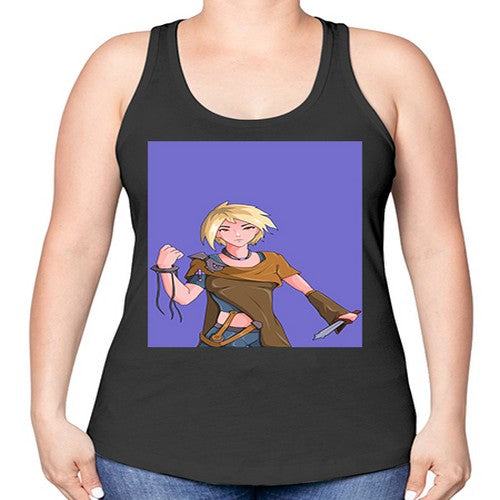 Girl hold knife 12# - anime -Racerback Tank