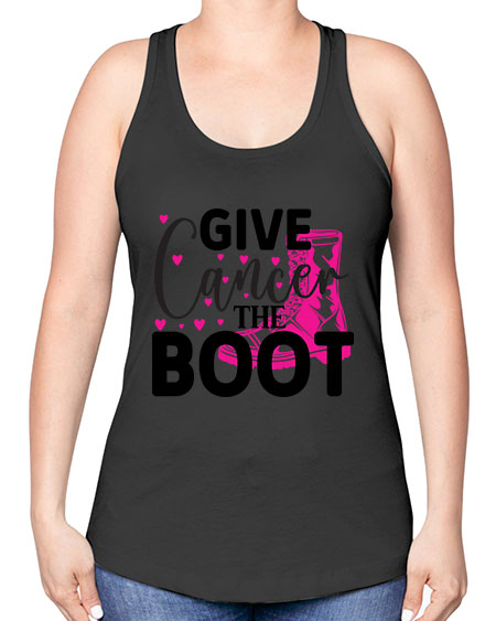 Give Cancer the Boot 24# - breast cancer -Racerback Tank