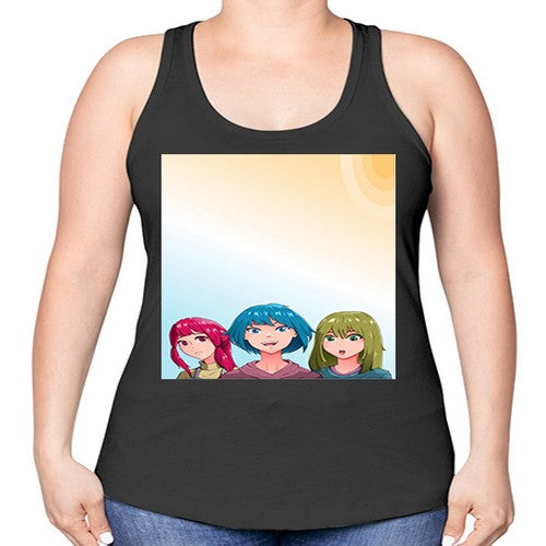 Happy three friend 20# - anime -Racerback Tank
