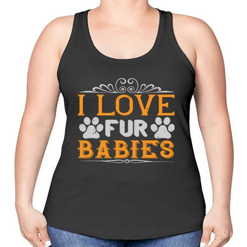 I Love Fur Babies Style 192# - dogs -Racerback Tank