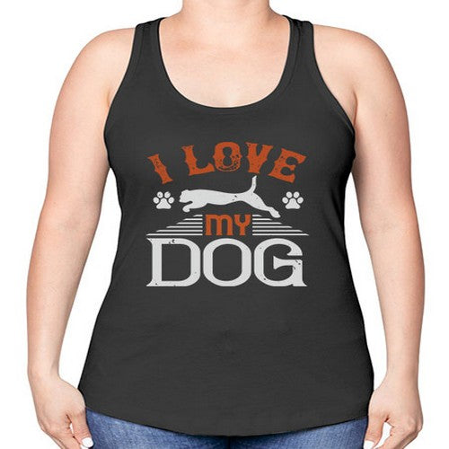 I Love My Dog Style 189# - dogs -Racerback Tank