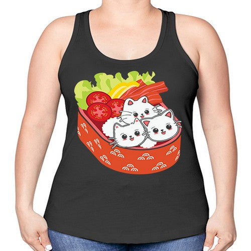 Kawaii Cat Boxed Lunch Anime Anime 266# - anime -Racerback Tank