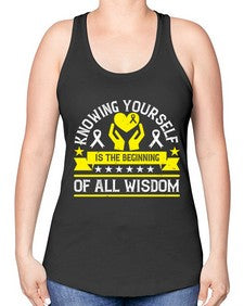 Knowing yourself is the beginning of all wisdom Style 38# - Self awareness -Racerback Tank
