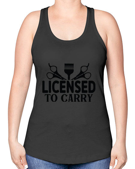 Licensed To Carry 1050# - hairdresser -Racerback Tank