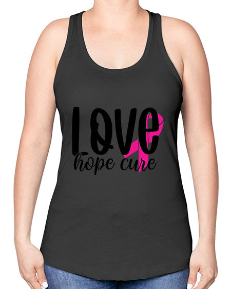 Love Hope Cure 13# - breast cancer -Racerback Tank