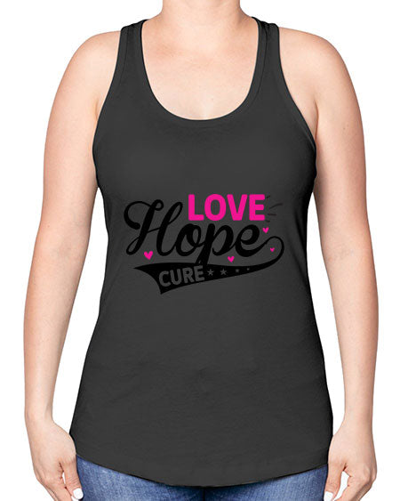 Love Hope Cure 14# - breast cancer -Racerback Tank