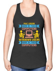 Mac users swear by their computers 25# - computer -Racerback Tank