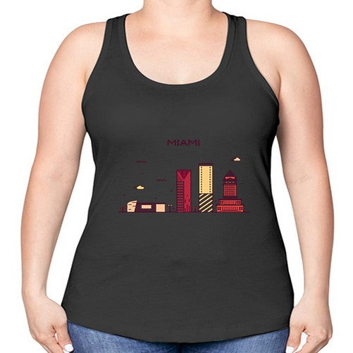 Miami 1285# - cities -Racerback Tank