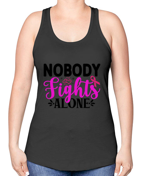 Nobody Fights Alone 12# - breast cancer -Racerback Tank