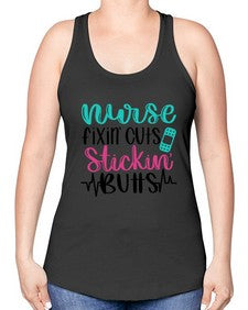 Nurse Fixin Cuts Stickin Style Style 1153# - nurse -Racerback Tank