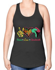 Peace Love Juneteenth Day Fist Png 8# - black juneteenth -Racerback Tank