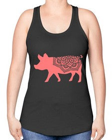 PigMandala 985# - mandala -Racerback Tank