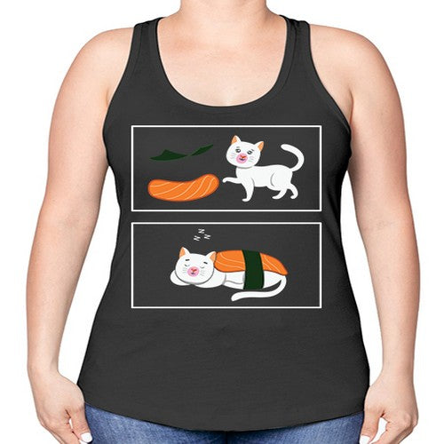Ramen Cat Kawaii Anime Japanese Anime 279# - anime -Racerback Tank