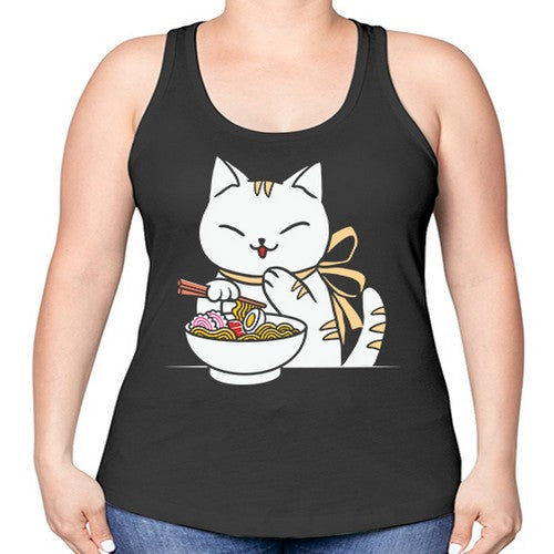 Ramen Cat Kawaii Anime Tee Japanese 280# - anime -Racerback Tank