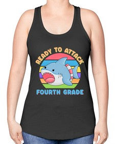 Ready to Attack fourth Grade 711# - fourth grade -Racerback Tank