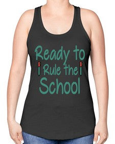 Ready to Rule the School 740# - graduation -Racerback Tank