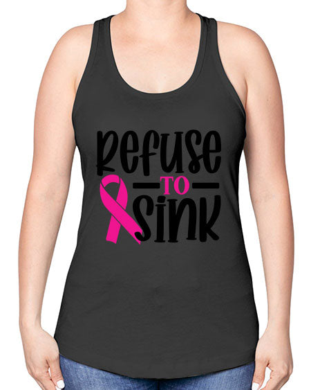 Refuse to Sink 9# - breast cancer -Racerback Tank
