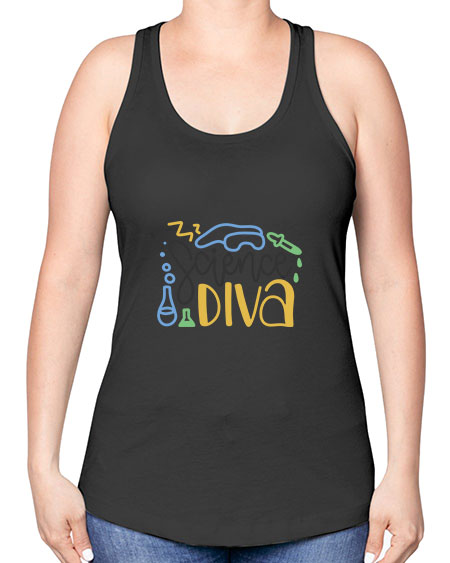 Sciencediva 43# - general science -Racerback Tank