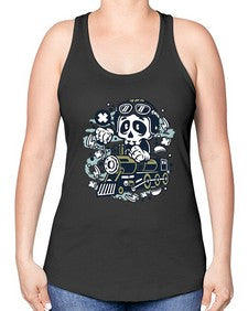 Skull Train 1067# - skull and bones -Racerback Tank