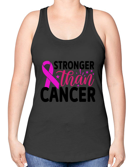 Stronger Than Cancer 6# - breast cancer -Racerback Tank