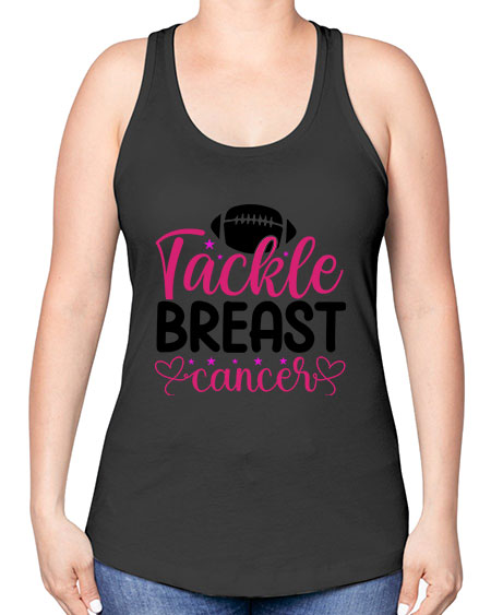 Tackle Breast Cancer 4# - breast cancer -Racerback Tank