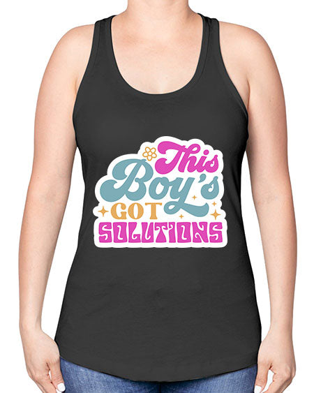 This boys got solutions 19# - general science -Racerback Tank