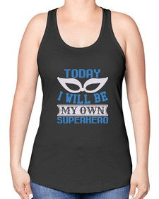 Today i will be my 256# - cartoon super hero -Racerback Tank