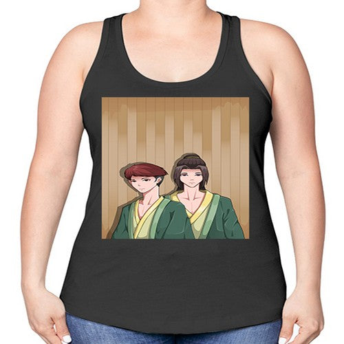 Two man in a hot spring 18# - anime -Racerback Tank