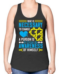 What is necessary to change a person is to change his awareness of himself Style 8# - Self awareness -Racerback Tank