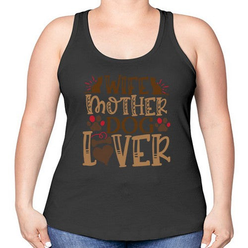 Wife Mother Dog Lover Style 58# - dogs -Racerback Tank