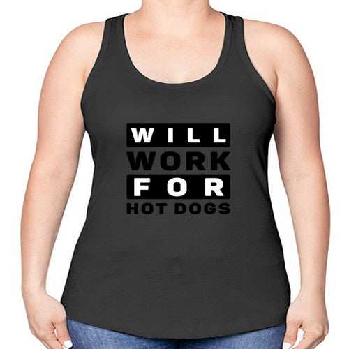 Will Work For Style 1# - dogs -Racerback Tank
